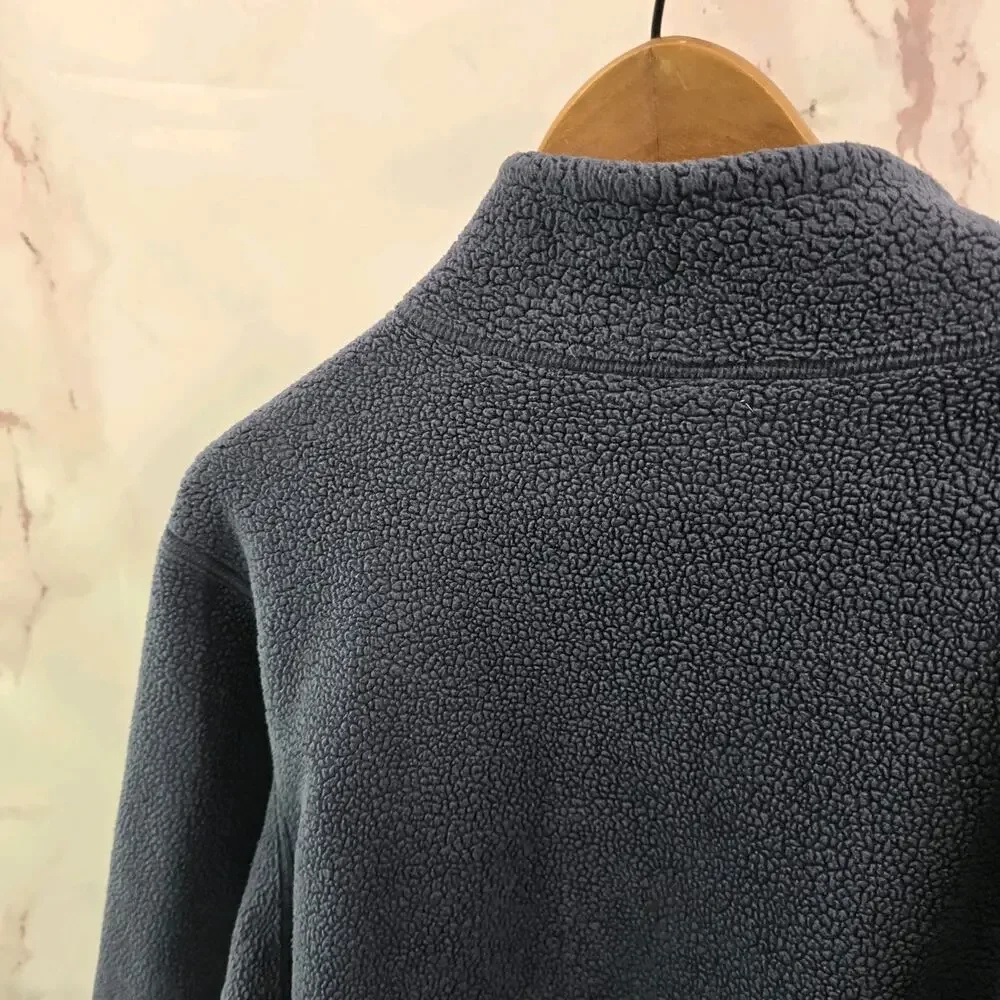 REI Co Op Jacket Mens Large Blue Full Zip Fleece Sherpa Teddy Groundbreaker